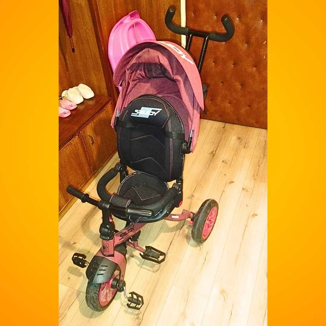 Детска Premium Триколка LORELLI  360° SPEEDY AIR YELLOW BLACK