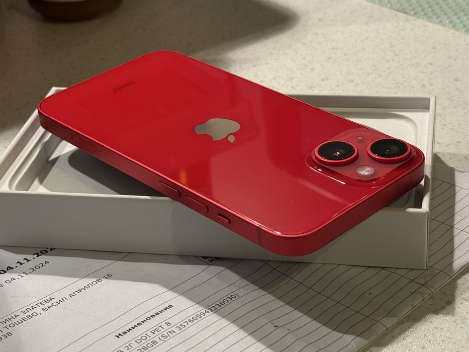 iPhone 14 Red 128GB – Перфектен, Гаранция 1г., 94% Батерия!