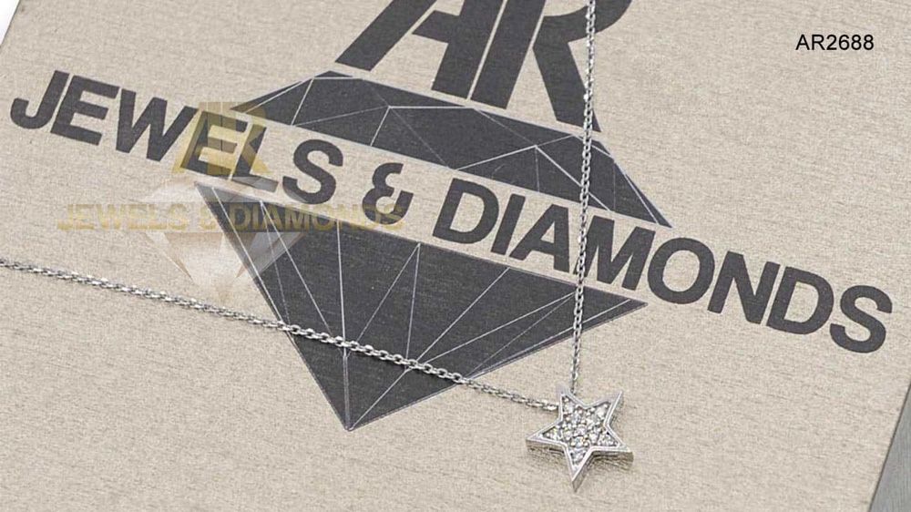 Colier Aur Alb cu Diamante model deosebit ARJEWELS-Reducere de pret