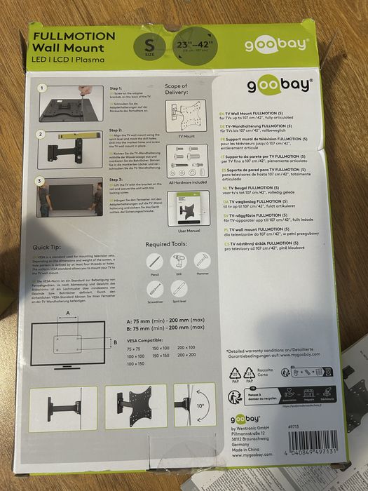 Suport TV de perete 23” - 42”
