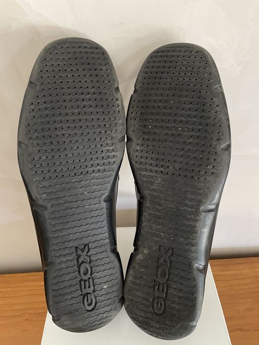 Mocasini piele negri barbati Geox Respira