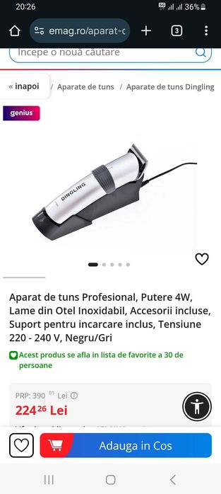 Masina tuns profesionala DINGLING originala acumulator salon sau acasa