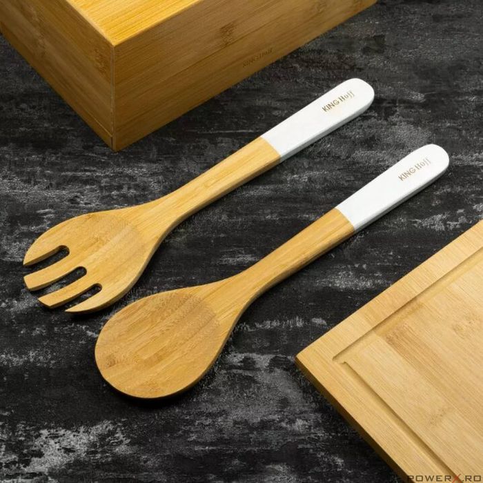 Set 2 linguri din bambus pentru salate, 30,5x7 cm, Kinghoff