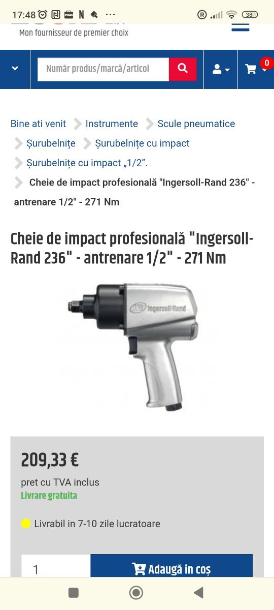 Cheie de impact Ingersoll Rand