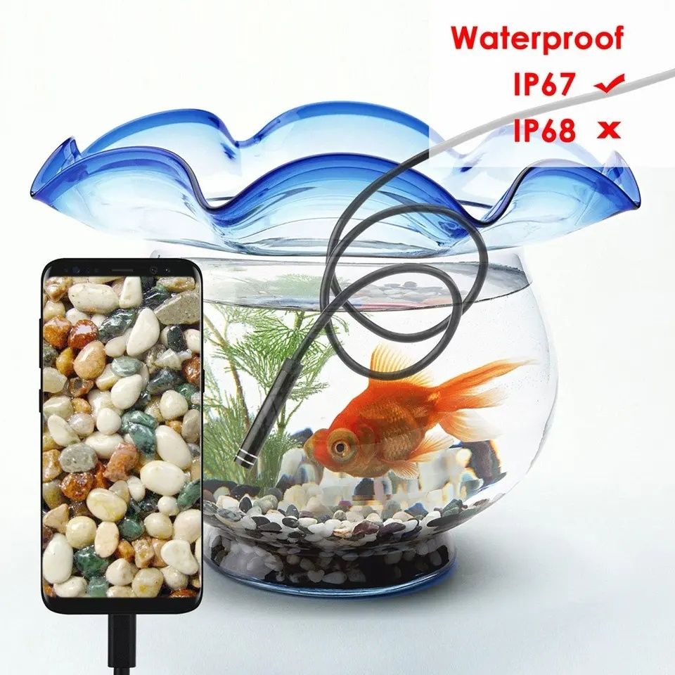 Camera Endoscopică Waterproof 2m + accesorii, Camera Flexibila cu LED