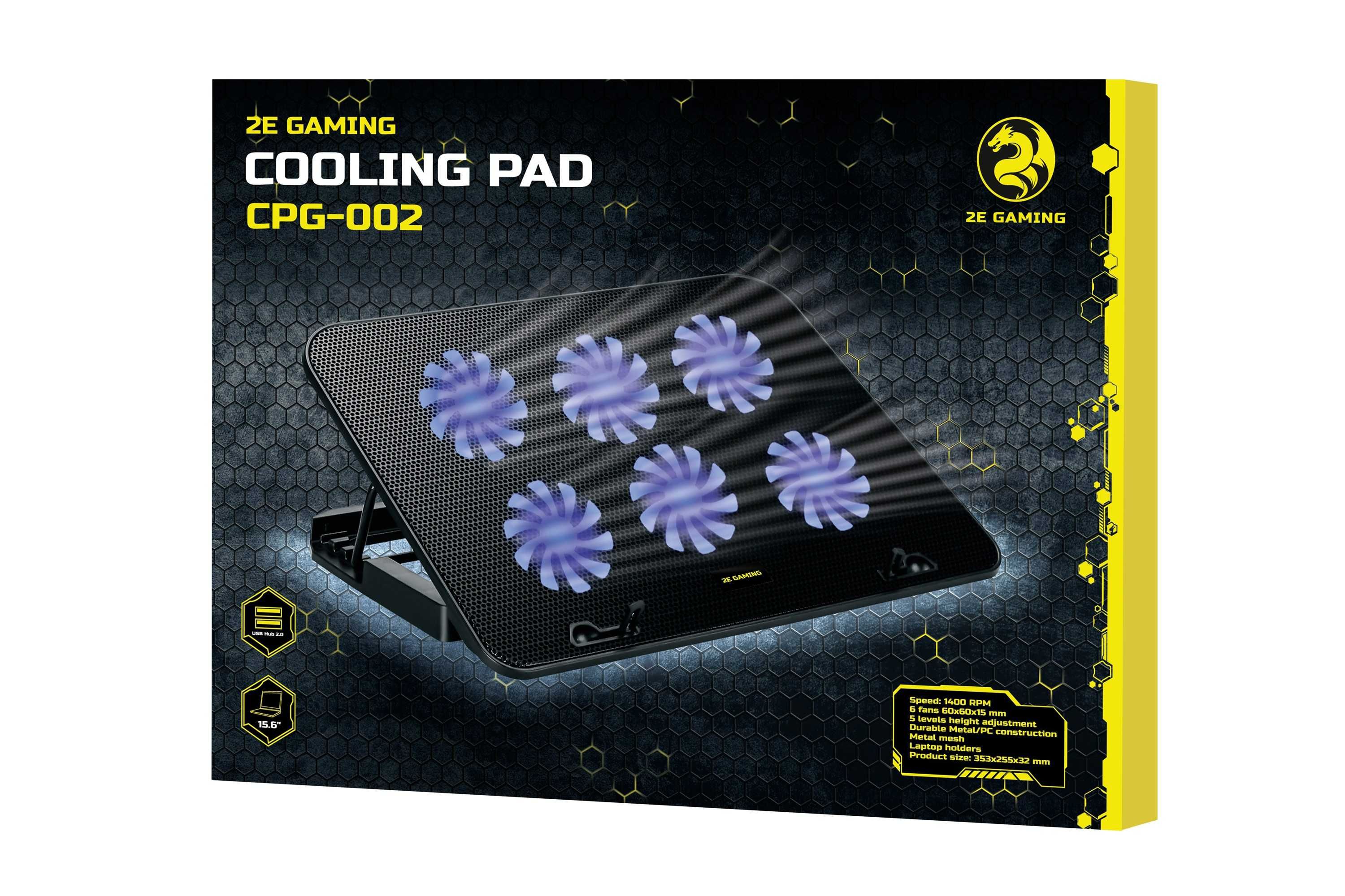 Охлаждающая подставка 2E Gaming Cooling Pad CPG-002 15.6` Black