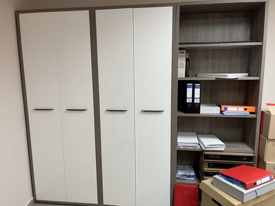 ПРОМО НОВО Офис Стол/Бюро/Маса/Етажерка/Шкаф/Бял Гланц/Дъб/Трюфел/Aiko