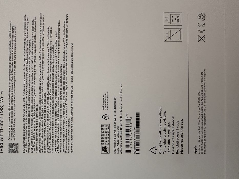 iPad Air 11-inch (M3) Wi-Fi 128GB НЕРАЗОПАКОВАН