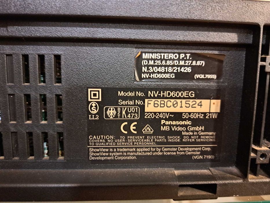 Videorecorder Panasonic NV-HD600, 6 capete HiFi Stereo