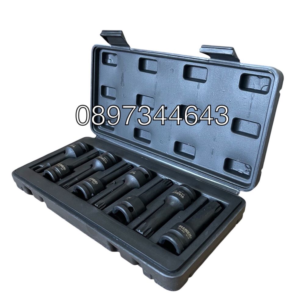 Комплект ударни битове 8бр SPLINE 1/2“ Hawek-HW-2052