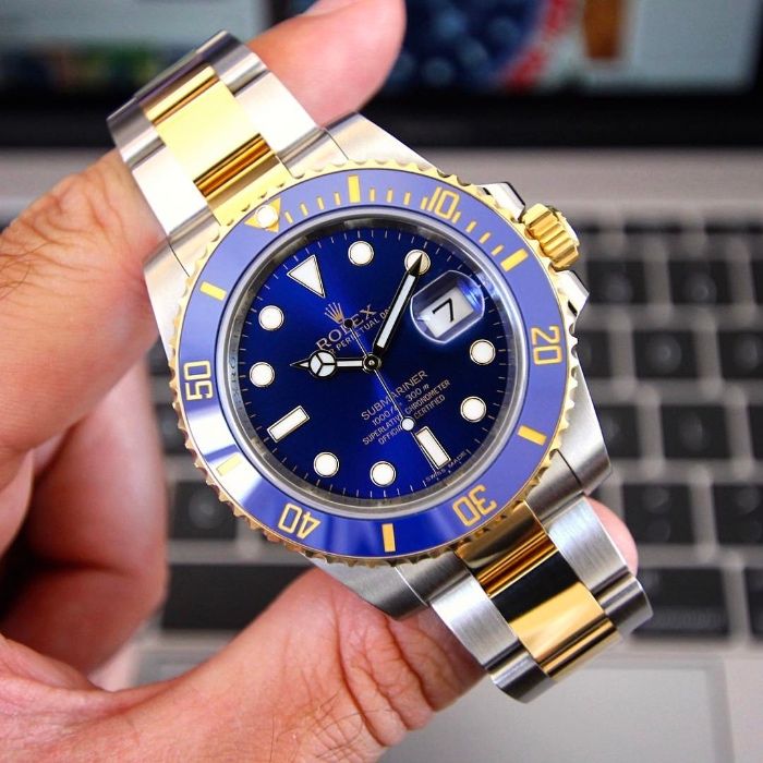 Rolex Submariner Silver Gold Blue