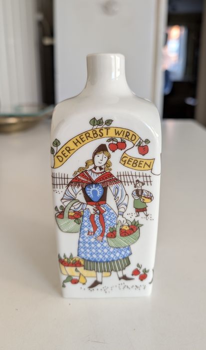 Decantor portelan Bavaria, decor patru anotimpuri