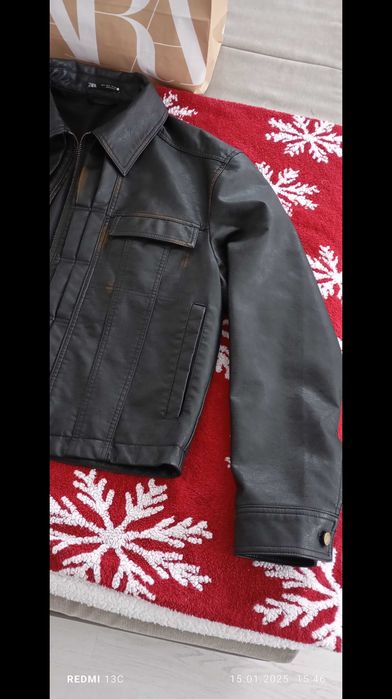 Geacă din imitație de piele ZARA