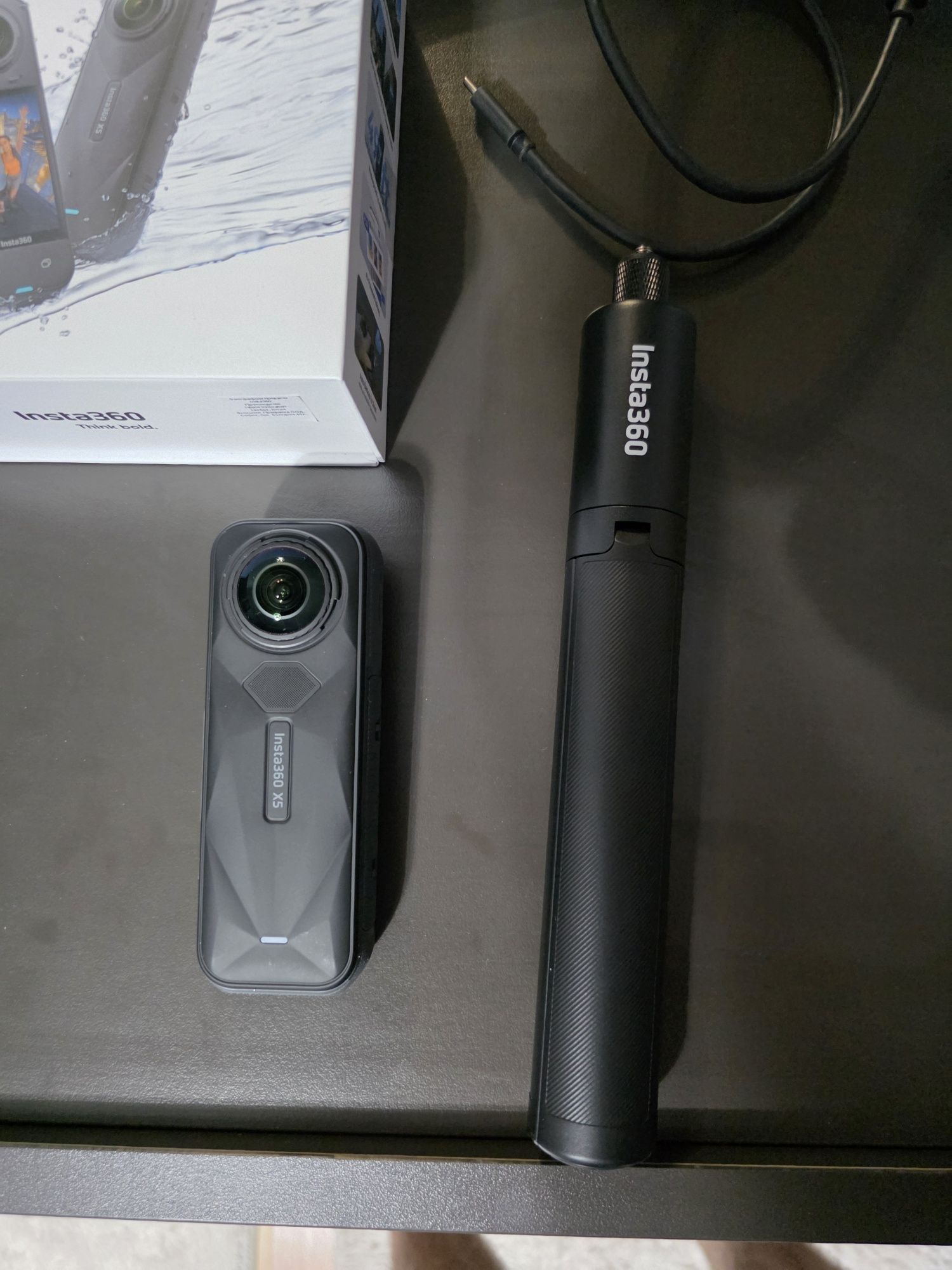 Insta360 X5 + selfie stick