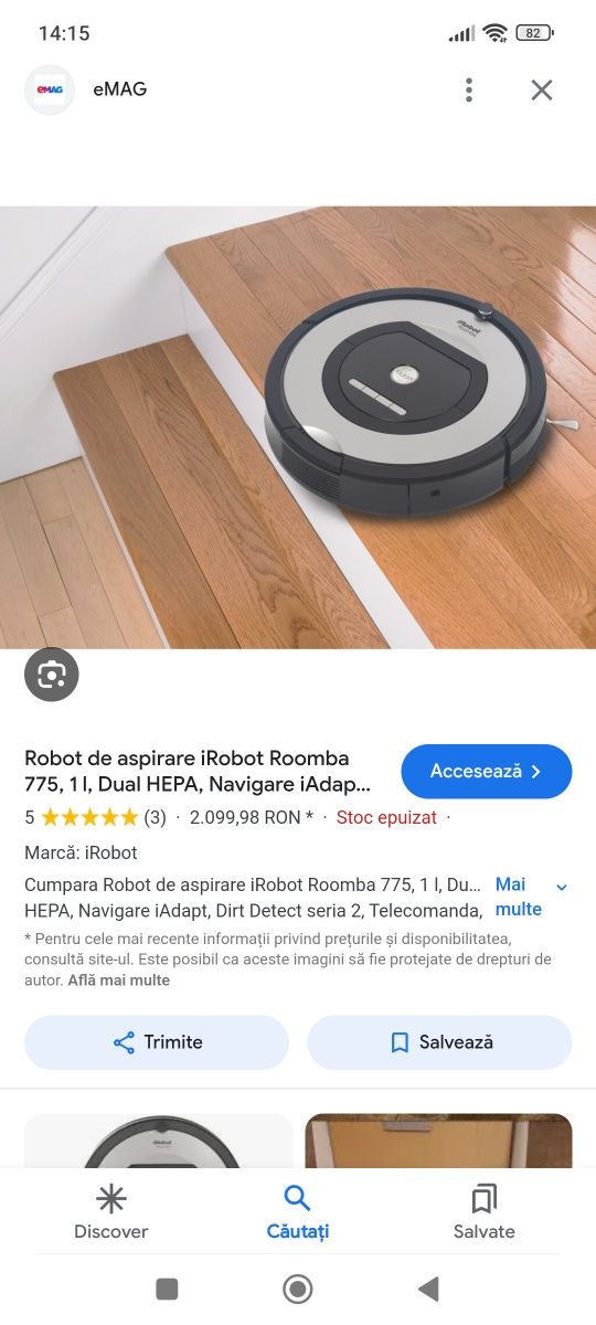 Robot aspirare IRobot Roomba 775