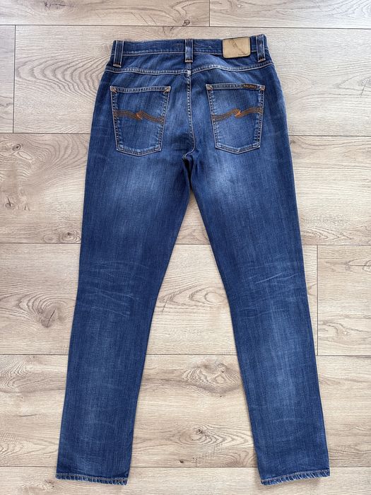 Blugi NUDIE Grim Tim Albastru Barbati | Marime 33 x 34 (Talie 82 cm)