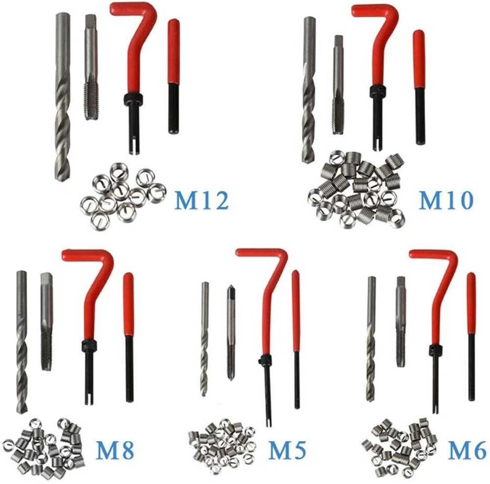 Комплект за възстановяване на резби M5/M6/M8/M10/M12 - 131 части.