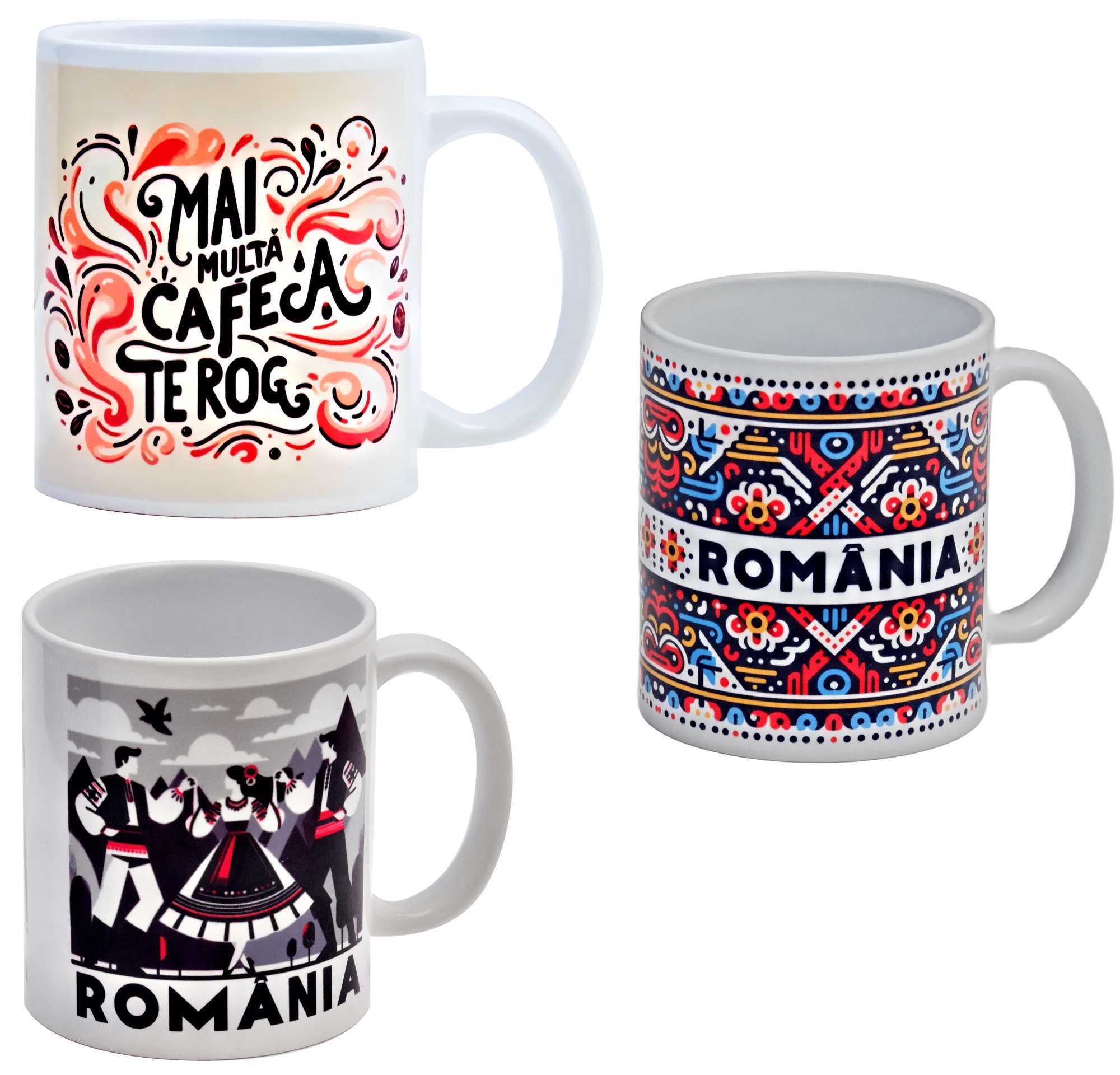 Cani Diverse Specifice Romania - Motive Traditionale+"Mai Multa Cafea"