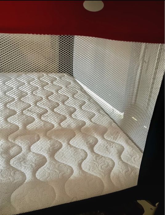 Pătuț textil pentru bebeluși cu saltea Antiacaro