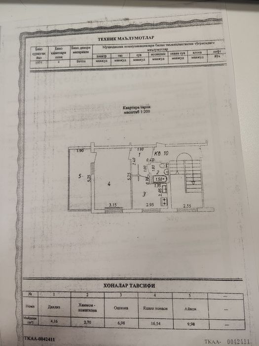 Uy sotiladi 1 xonali 2 xona qilingan
