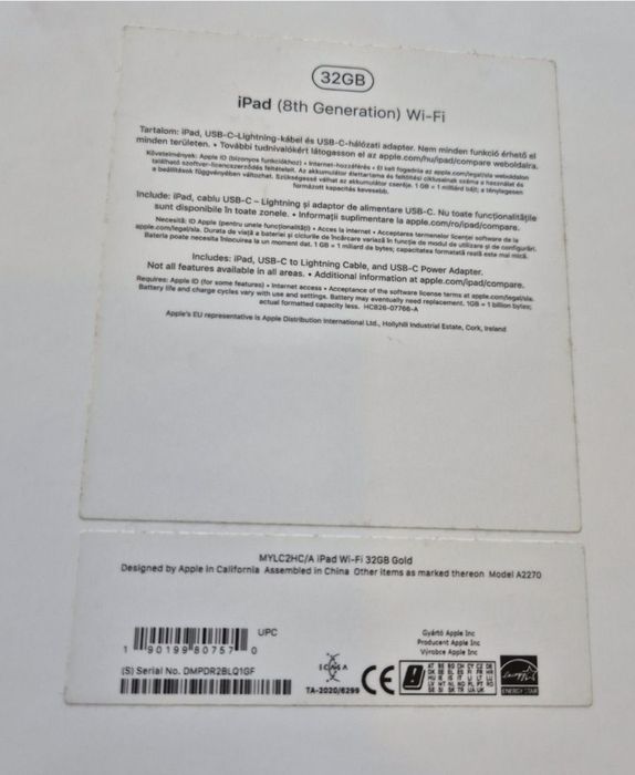 Cutie iPad 8 Wifi 32 GB Gold