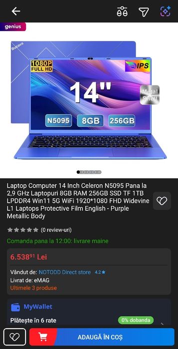 Laptop 14 Inch Celeron N5095 8GB Ram 256SSD
