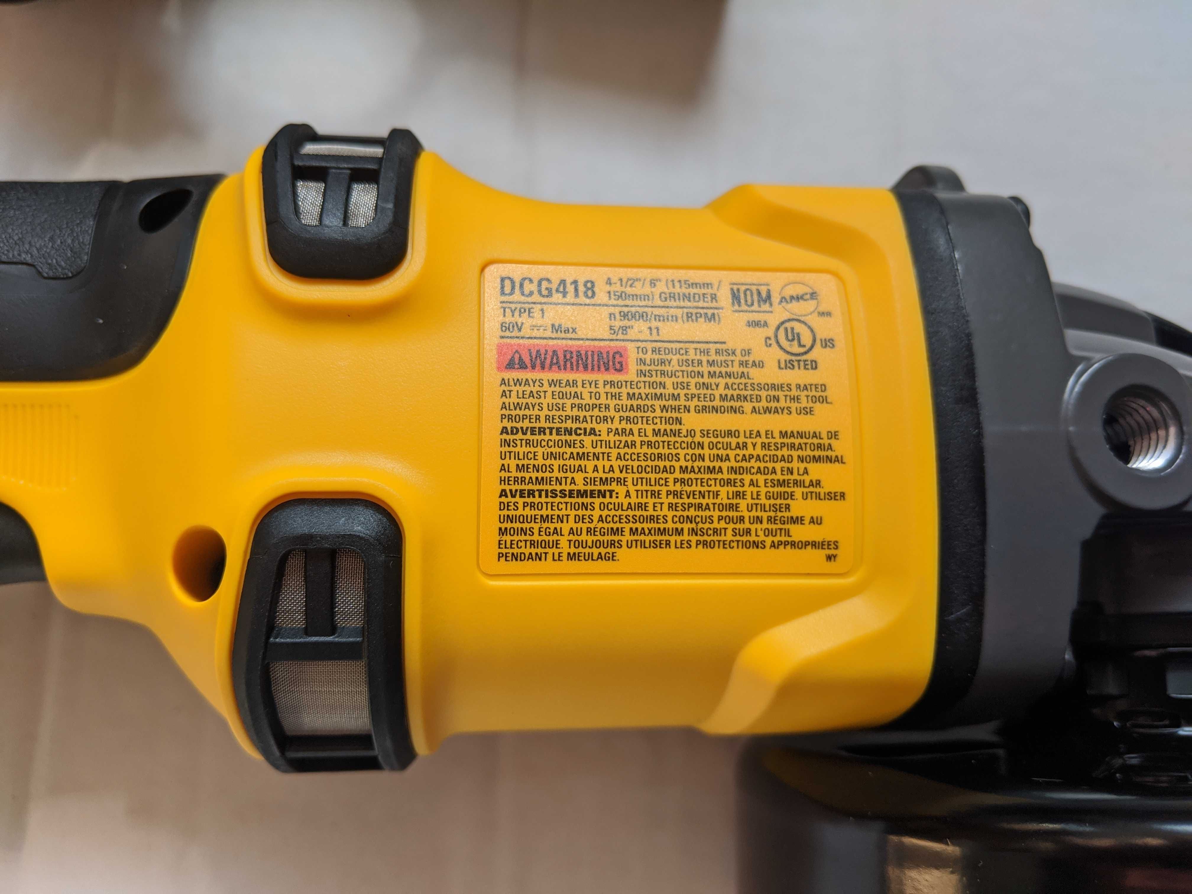 Акумулаторен ъглошлайф DeWALT DCG418 FlexVolt 125mm 60V/54V