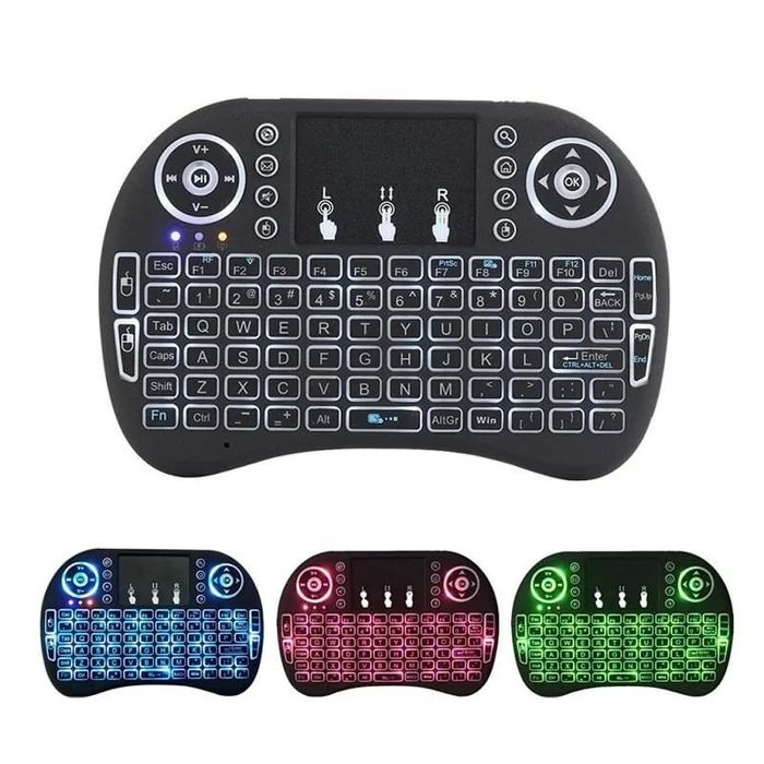 Tastatura Mini TV Laptop PC Tastatura Wireless iluminata cu baterie