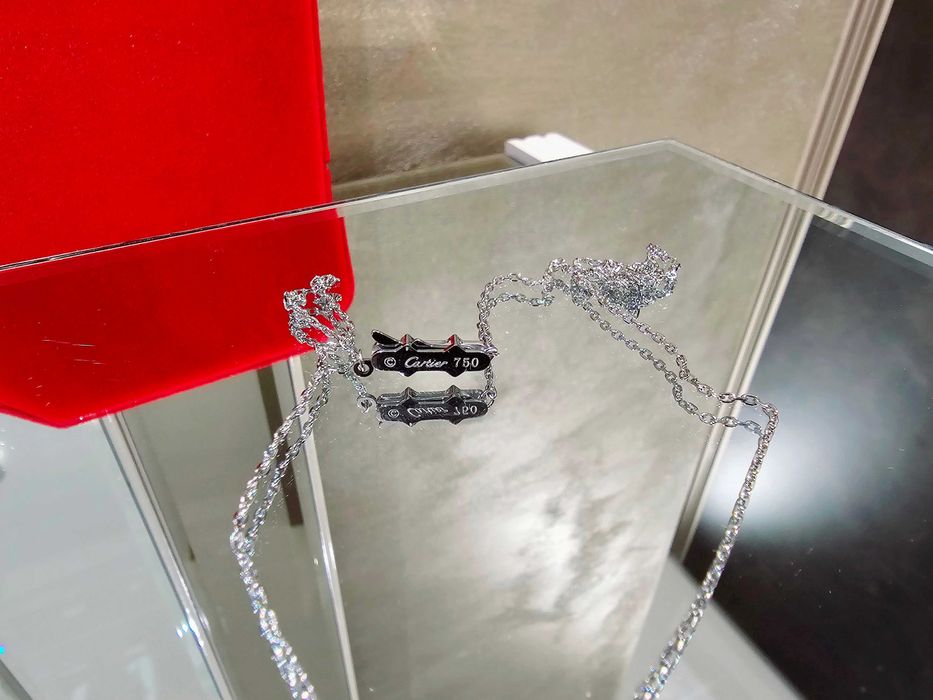 CARTIER Love White Gold Large Pendant Дамскo Колие