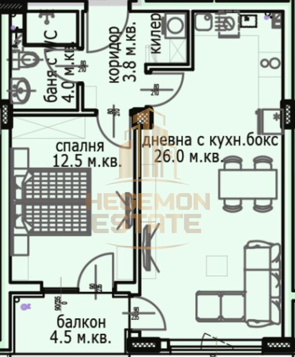 2-стаен, Варна-Кайсиева градина площ 70 цена 102500