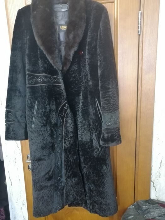 Шуба мутон черного цветапочт