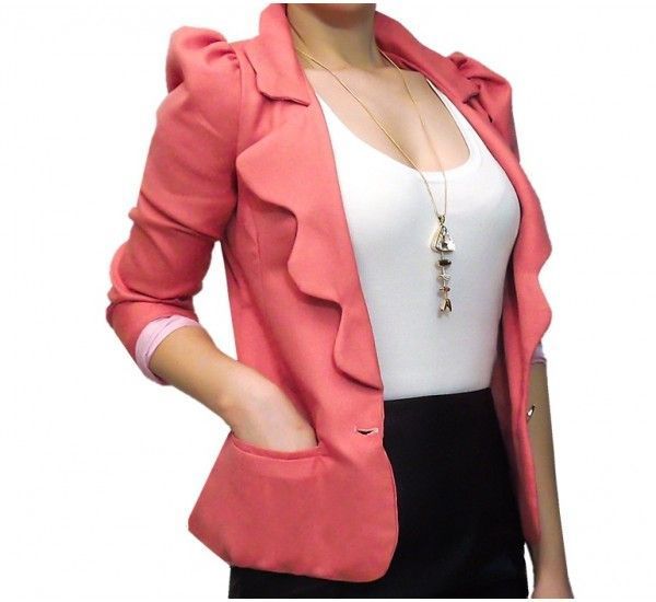 sacou culoare corai- roz pal