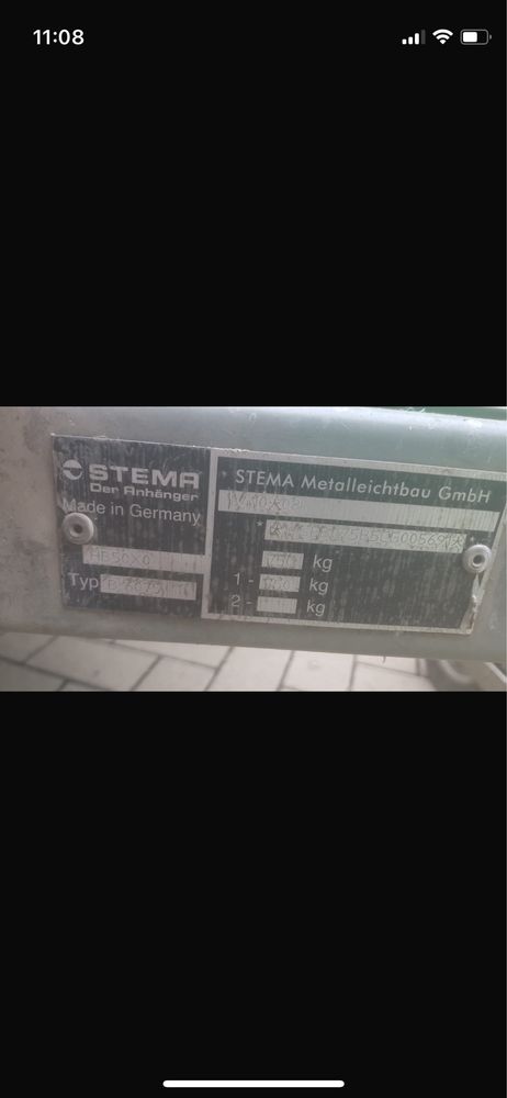 Remorca auto stema 750kg madd in germani 2000 lei