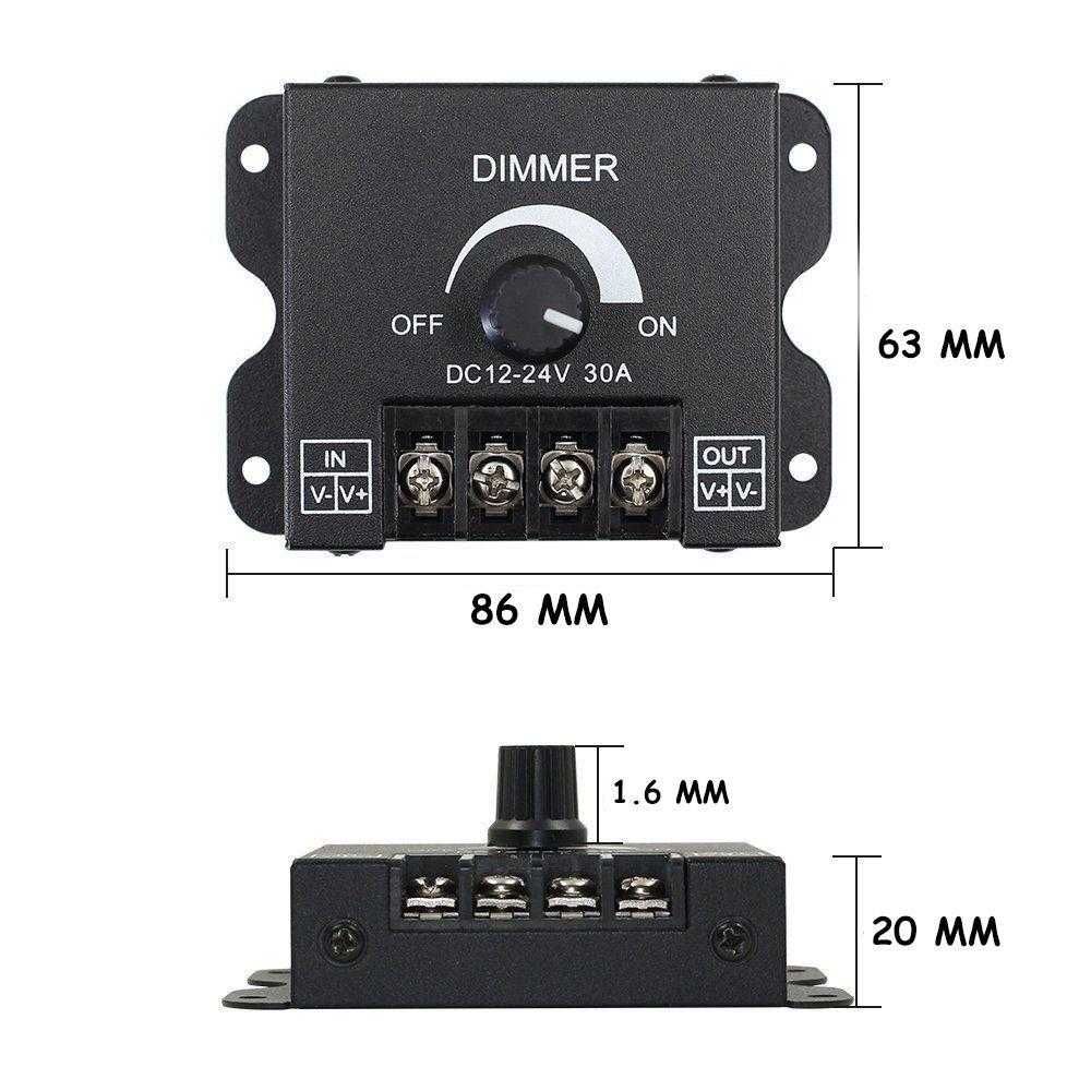 Variator tensiune leduri 12V/24V DC 30A 12V< 360W, 24V< 720W. Nou!