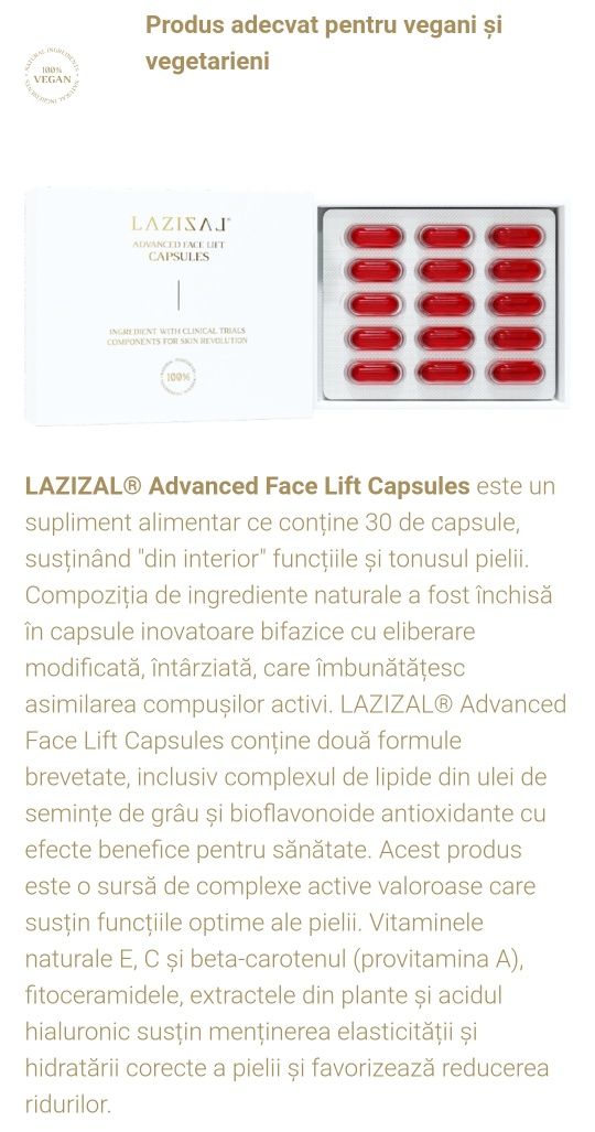 LAZIZAL capsule Duolife, pentru riduri