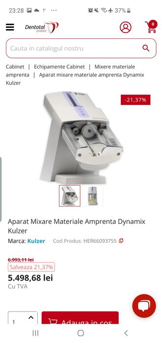 Aparat mixare materiale amprenta