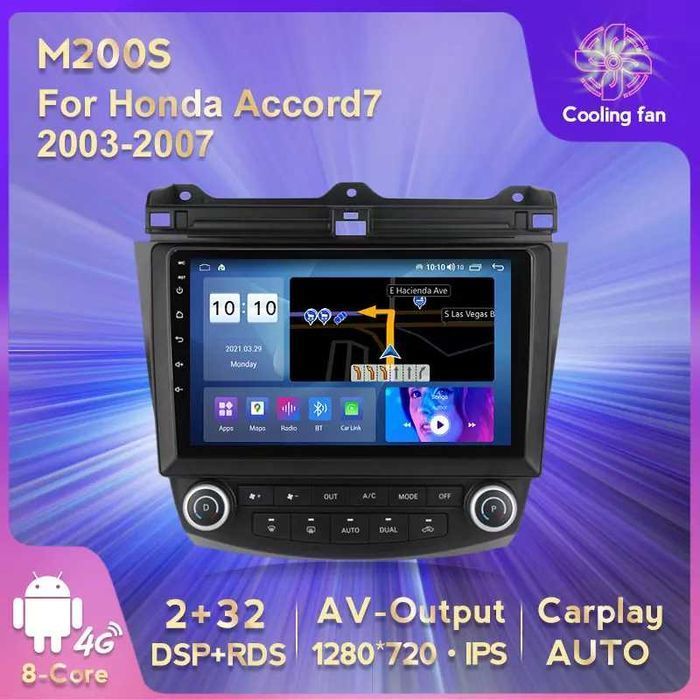 NAVIGATIE Android 14 Honda Accord 7 2003 - 2007 1/8 Gb CarPlay +CAMERA