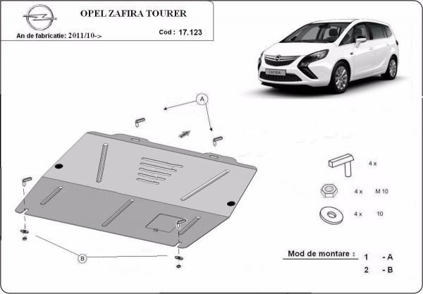 Scut motor metalic pentru Opel Zafira A,B,C 1999-prezent - otel 2mm