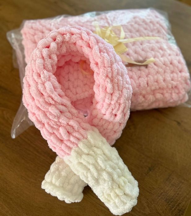 Детски шал ръчно плетен Ализе пуфи