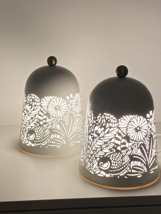 2 veioze ikea - model SOLSKUR alb/alamă