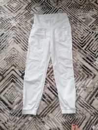 Бял летен панталон с широк ластик
