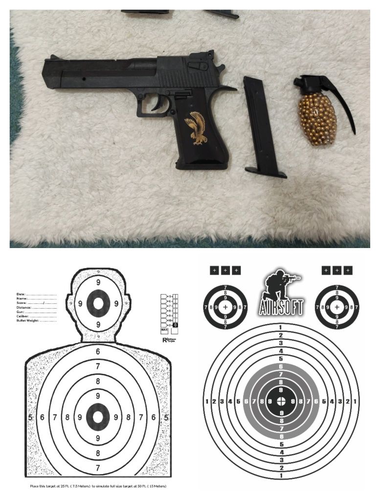 Pistol Copii Desert Eagle + Bile 250buc / ideal de tras la tinta