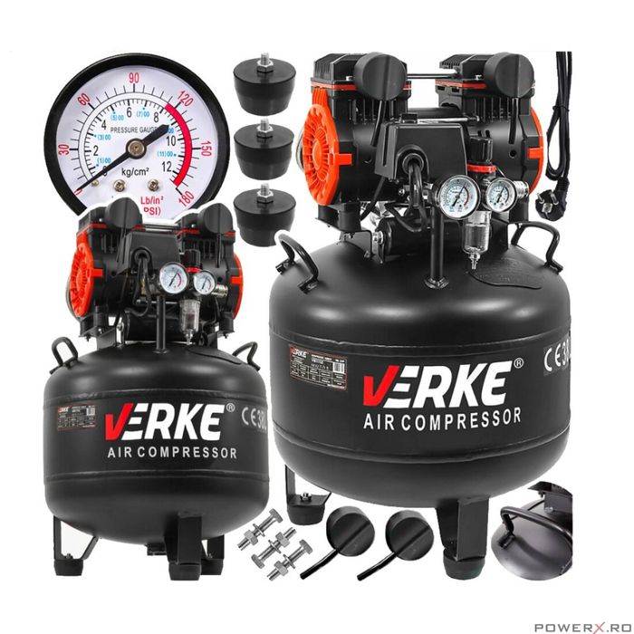 Compresor de aer, 2CP 230V 120 L/min 8 bari, capacitate rezervor 38