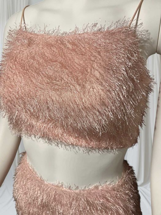 Розов комплект с ресни