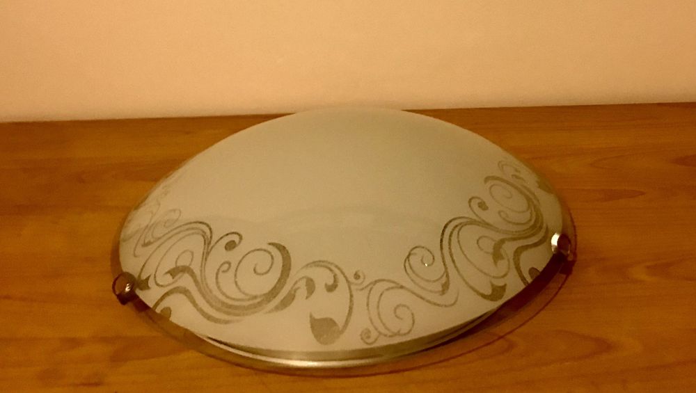 Plafonieră stică alb-bleu 40 cm 2 becuri E27