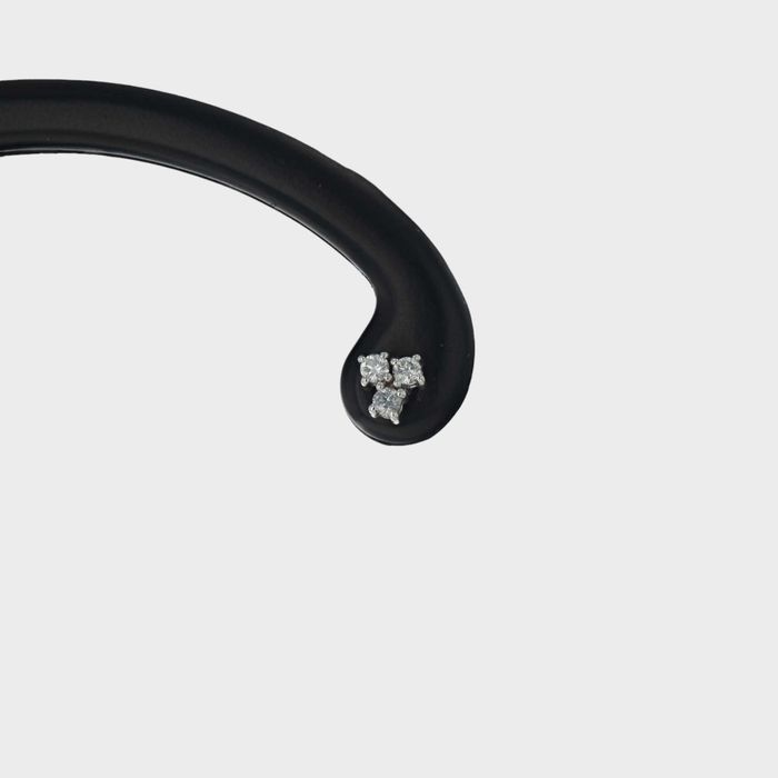 Cercel(pentru a 2 a gaura) aur alb 18k 0,48 grame cu diamante cod 9956