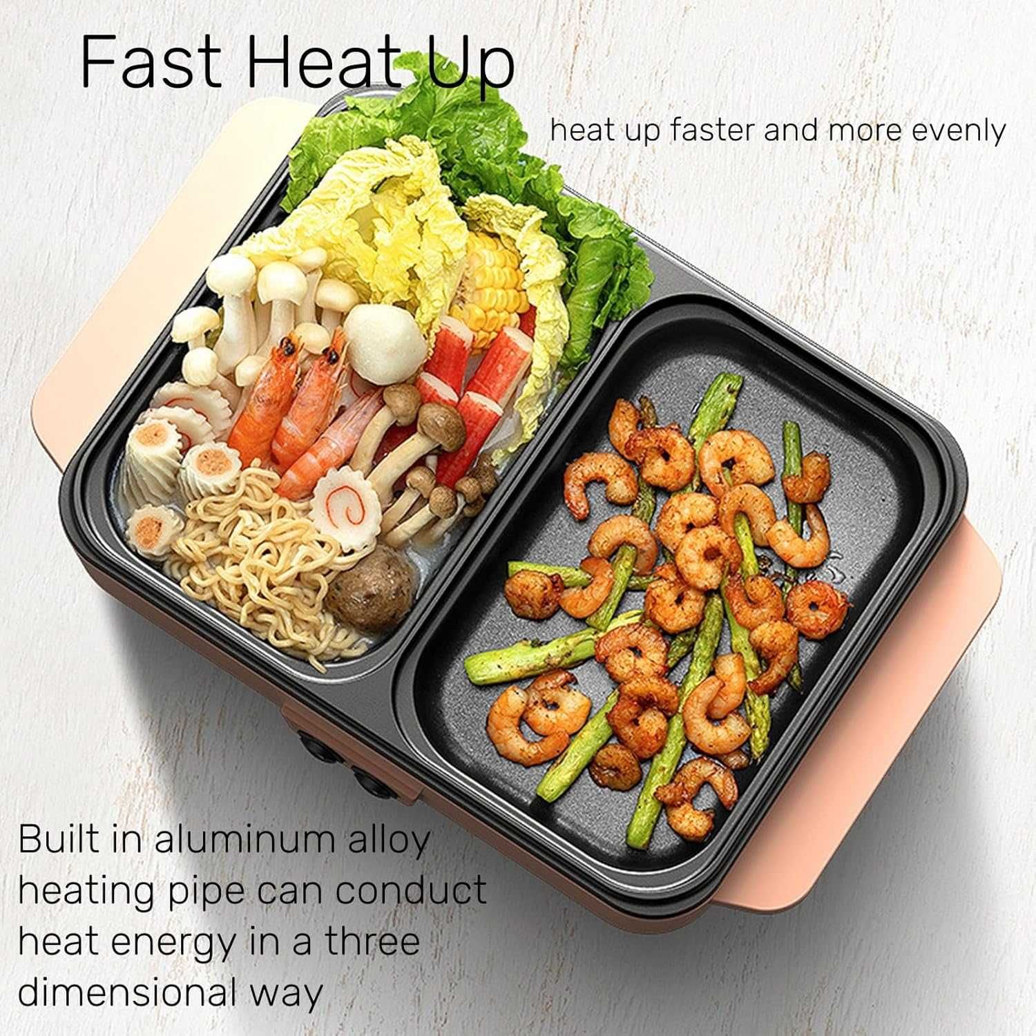 Мини скара Topyond 1200 W Hot Pot Electric and BBQ,Гаранция