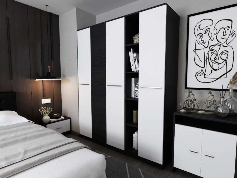 Set Dormitor Mario 3U 6 piese tapitat wenge