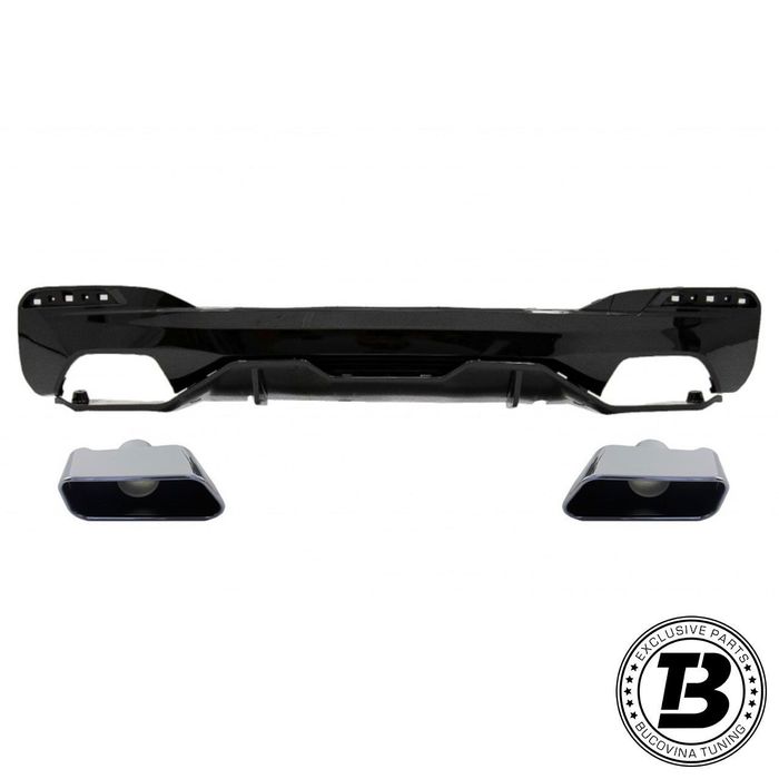 Difuzor Bara Spate cu Ornamente compatibil cu BMW Seria 5 G30 M5 Design