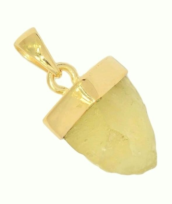 Pandantiv argint placat cu aur tectita Libiana și talisman